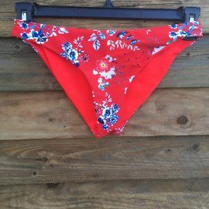 red and blue floral bikini bottoms